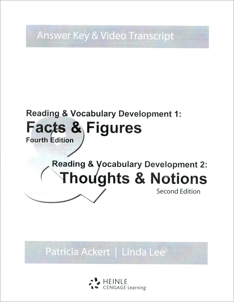 Reading & Vocabulary Development : Facts & Figures (Fourth Edition) and Thoughts & Notions (Second Edition) : Answer Key & Video Transcript (Paperback)