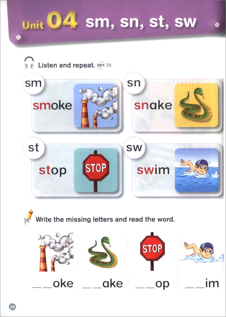 Super Phonics 4 : Student Book with Hybrid CD (Consonant Diagraphs & Blends)